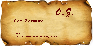 Orr Zotmund névjegykártya